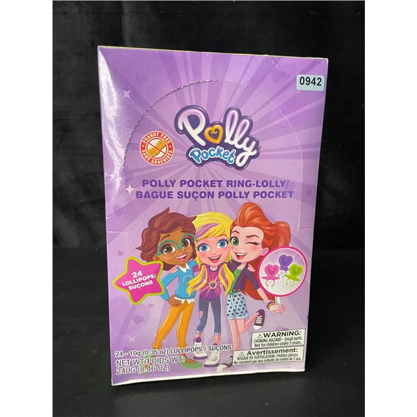 1 Case of Polly Pocket Ring-Lolly Lollipop Candy - 24 Ring Lollipops Included - New Sealed
