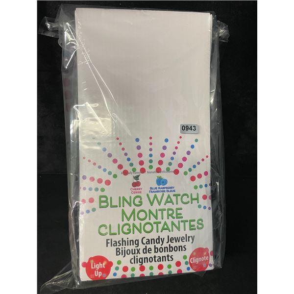 1 Case of Bling Watch Flashing Candy Jewelry - Cherry & Blue Raspberry - New Sealed