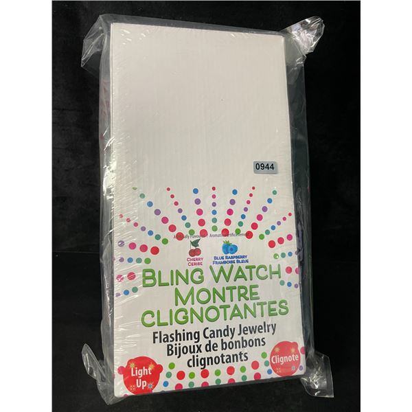 1 Case of Bling Watch Flashing Candy Jewelry - Cherry & Blue Raspberry - New Sealed