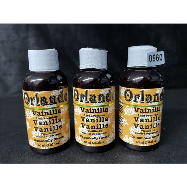 3 Bottles of Orlando Aged Premium Vanilla - 60ml - Mexican Natural Vanilla - New Sealed