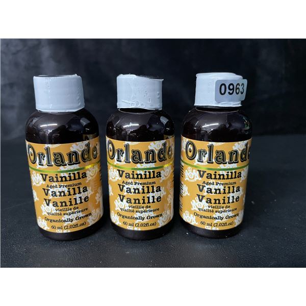 3 Bottles of Orlando Aged Premium Vanilla - 60ml - Mexican Natural Vanilla - New Sealed
