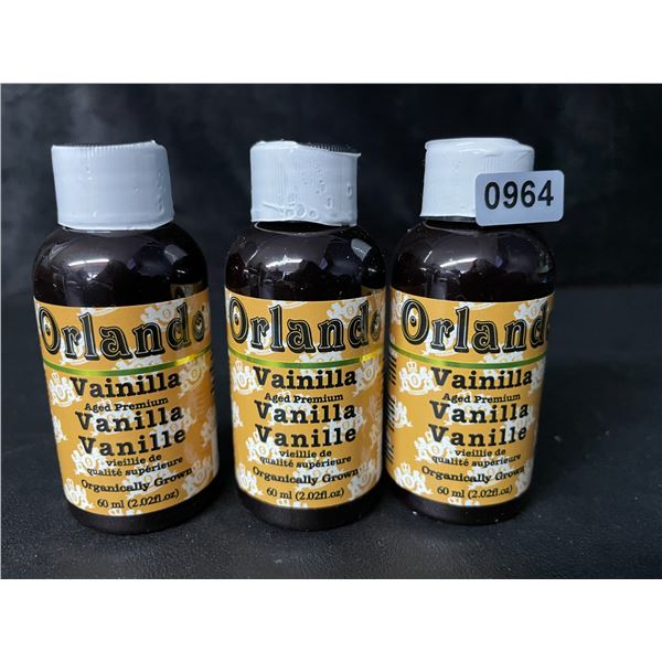 3 Bottles of Orlando Aged Premium Vanilla - 60ml - Mexican Natural Vanilla - New Sealed