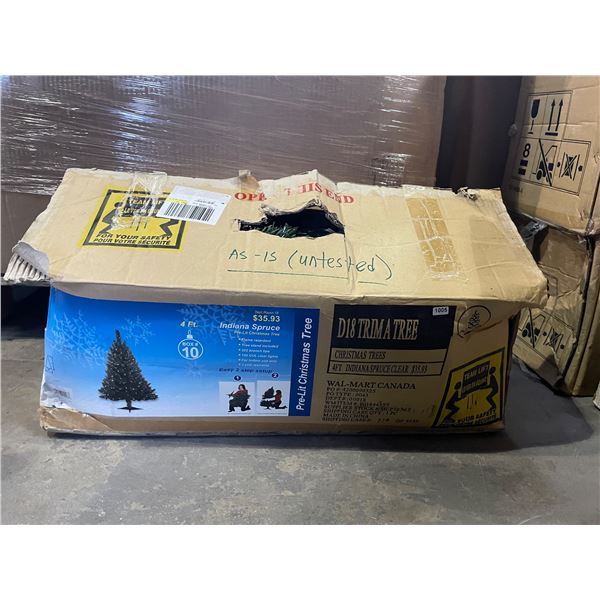 1 Indiana Spruce 4Ft Pre-Lit Christmas Tree - Used - Untested