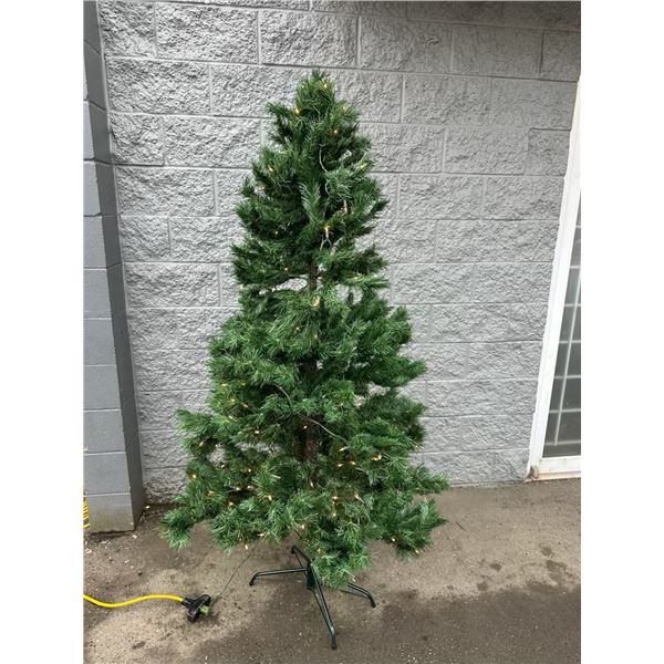 1 NOMA 6.5FT Lighted Bowen Pine Artificial Christmas Tree - Used (Burnt out Lights)