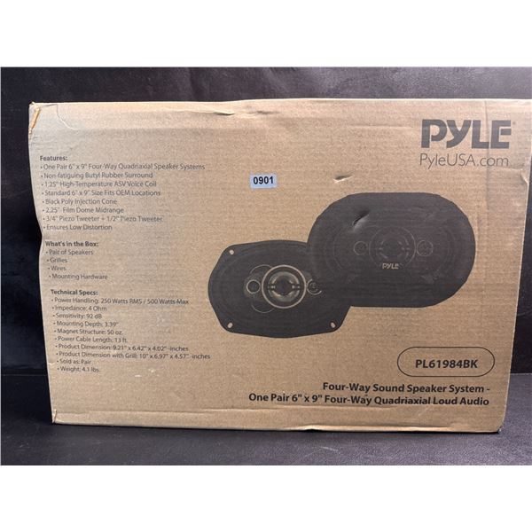 One Pair of Pyle 6"x9" 4 Way Sound Speaker System - PL61984BK