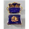 Image 1 : 2 Beautiful Vintage Porcelaine d' Art Limoges France Trinket Boxes w/ Lids. 3"H  x 4.75" &  2" H x 3