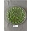 Image 2 : Vintage 10" Diam. Uranium Glass 3 Section Condiment Dish.