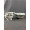 Image 1 : Vintage Porcelain Cream and Sugar Set w/ Rose Wreath Design
