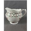 Image 2 : Vintage Porcelain Cream and Sugar Set w/ Rose Wreath Design