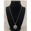 Image 1 : Vintage 925 Sterling Silver Tree Of Life Pendant w/ Tiny Stones & SS Chain Necklace