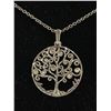 Image 2 : Vintage 925 Sterling Silver Tree Of Life Pendant w/ Tiny Stones & SS Chain Necklace