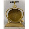 Image 5 : Vintage Mid- Century Solid Brass Gong w/ Striker on Weighted Brass Base
