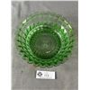 Image 2 : Lovely 1930's Green Uranium Depression Glass 'Windsor Diamond' Bowl - Approx 8.5"