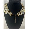 Image 3 : Beautiful Antique Gold Style Necklace w/ Blue and Clear Stones