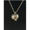 Image 2 : Beautiful Sterling Necklace w/3 Genuine Pearls