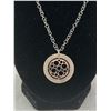 Image 2 : Lovely .925 Silver Chain w/Disc Cut-Out Pendant