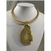 Image 3 : Outstanding Bib Choker Necklace w/ Decorated Genuine Agate Stone Pendant