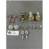 Image 1 : Variety Pairs Of Rhinestone Earrings & One Large Pendant