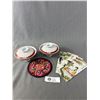 Image 1 : Vintage Asian Lot o 2 Covered Bowls,4 Panels & Embroidery