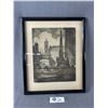 Image 1 : Framed Etching 1920's by Bela Kron Wll Listed Artist