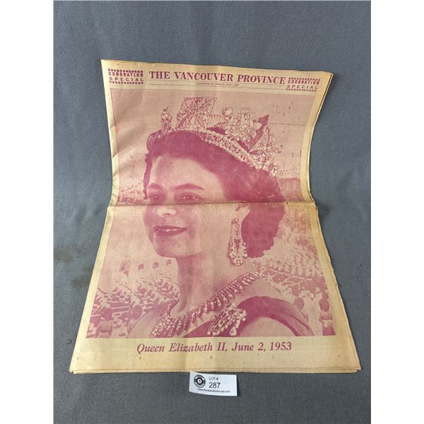 193 Vancouver Province Coronation Newspaper in Very Good Condition