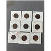 Image 2 : 10 Vintage Canadian Copper Pennies Various Dates