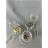 Image 2 : Lot of 3 Vintage Clear Glass  Fingerling Oil Lamps with Chimneys