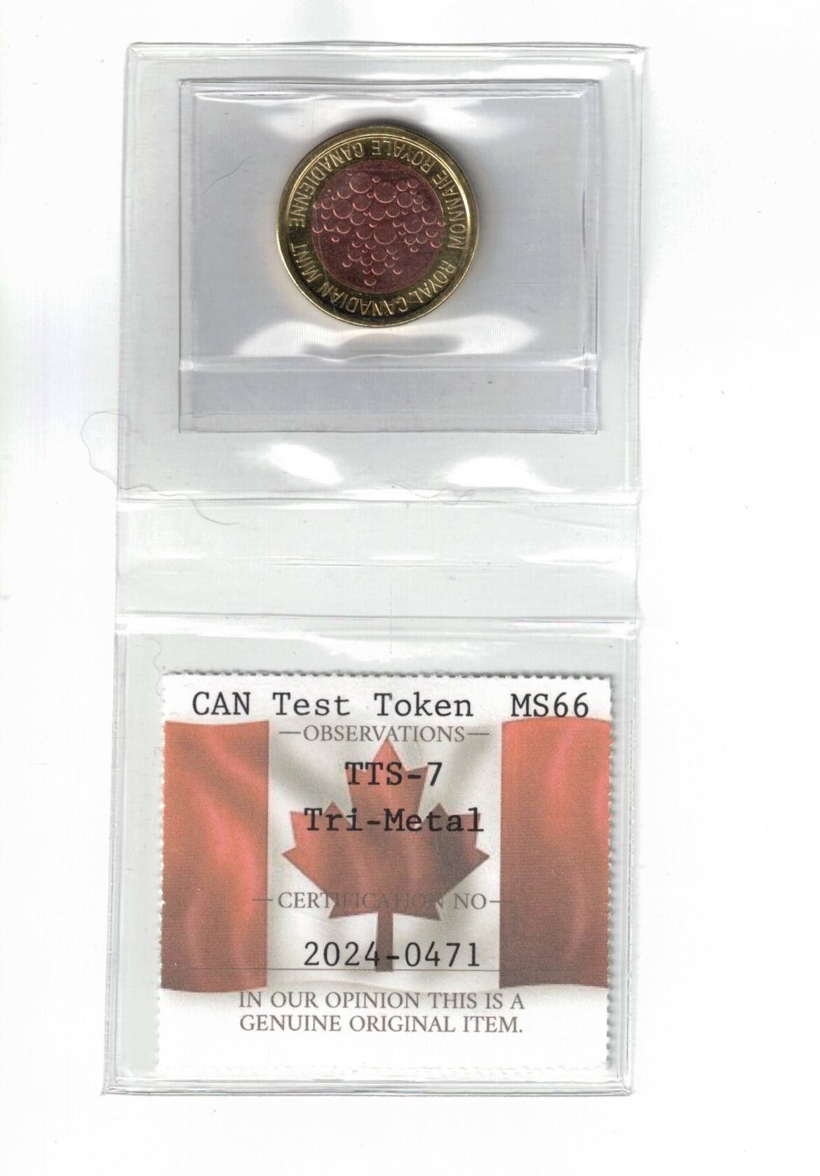 Steel Token Testing Canada Test Token, Tri-Metal; 2018 R&D TTS-7 PCCS MS66, Professional ...