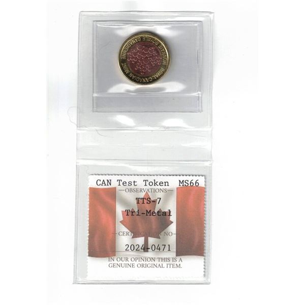 Canada Test Token, Tri-Metal; 2018 R&D TTS-7 PCCS MS66, Professional Coin Certification System