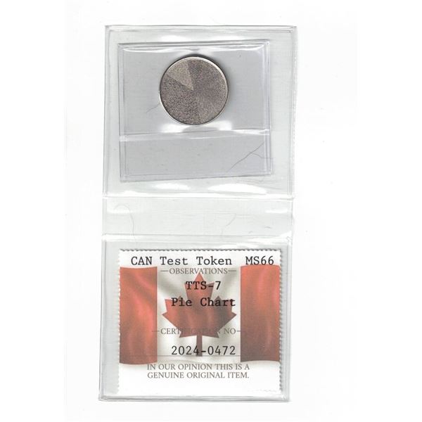 Canada Test Token, Pie Chart, 2018 R&D TTS-7 PCCS MS66, Professional Coin Certification System