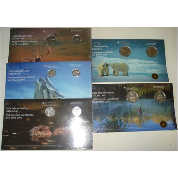 2006 First Day Cover Set 5¢ 10¢ 25¢ Very Rare 50¢ $2.