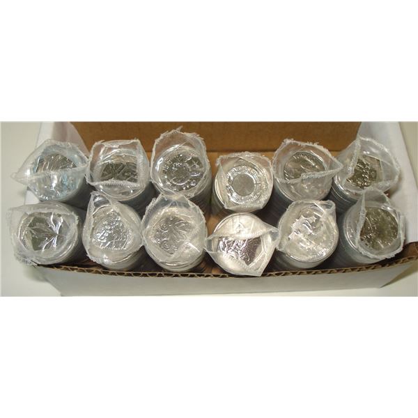 2000 Millennium 25¢ Roll Set, 12 Rolls, One of Each month