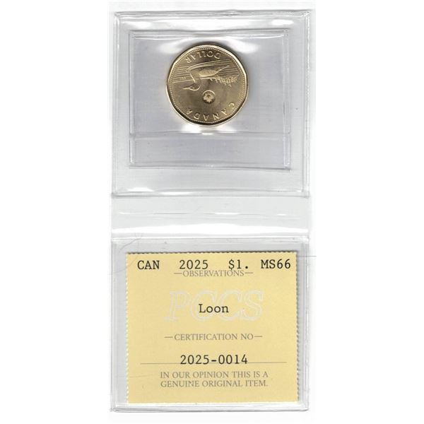 2025 Canada $1. Loon MS66, Garantee Original by PCCS