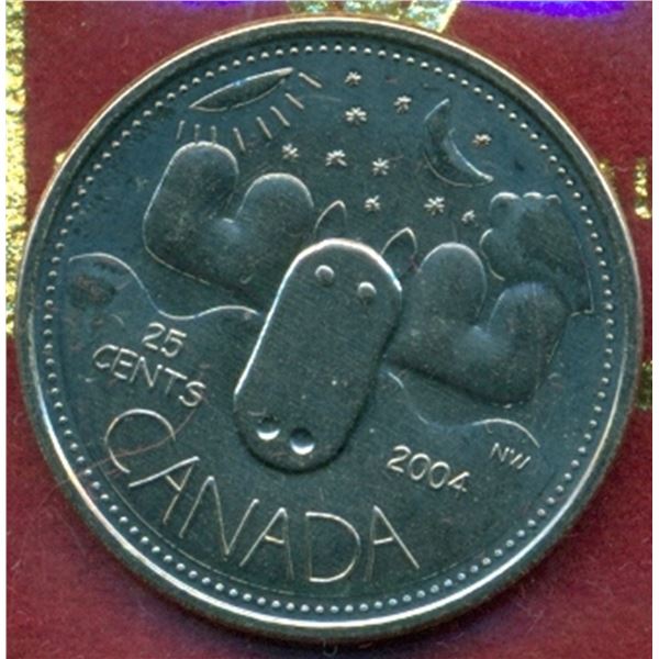 2004P Canada 25¢ "Bullwinkel" in RCM Pouch