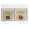 Image 1 : PCCS 1960 Canada 1¢ MS64, ICCS 1979 Canada 1¢ MS65 Double 979