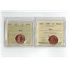 Image 1 : PCCS 1961 1¢ MS64, ICCS 1980 1¢ MS65  Professional Coin Certification System