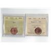 Image 1 : ICCS 2011 1¢ MS66 Magnetic , PCCS 1979 1¢ MS64, Professional Coin Certification System