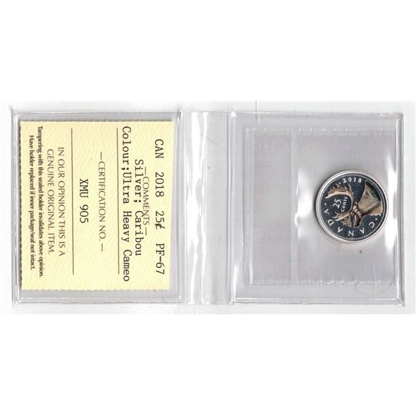 ICCS 2018 25¢ Silver; Color; PF67 Ultra Heavy Cameo