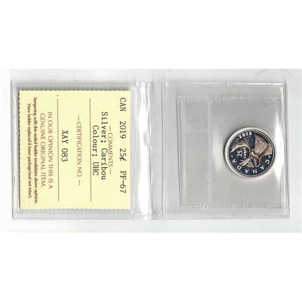 ICCS 2019 25¢ Silver; Color; PF67 Ultra Heavy Cameo
