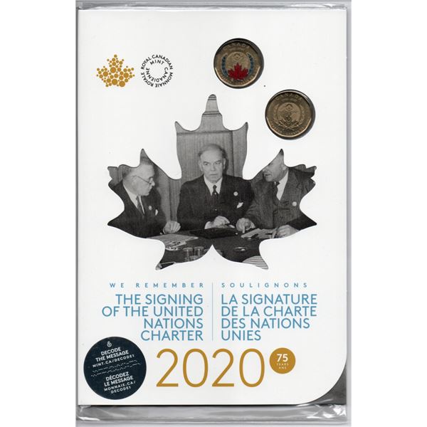 2020 Signing of United Nation $1. Coin Set