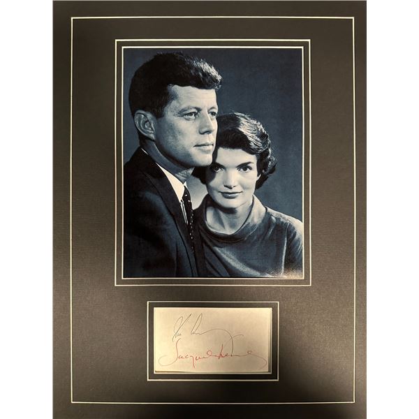 John and Jackie Kennedy AUTOGRAPHED Display