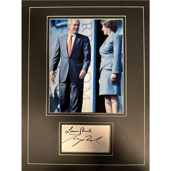 Laura and George Bush Autographed Display