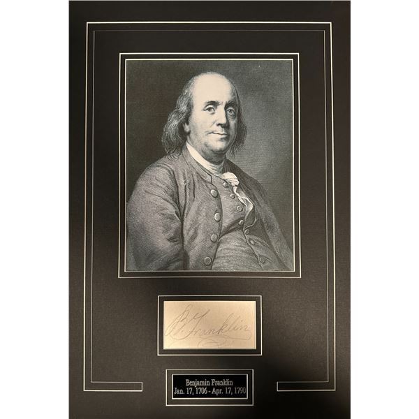 Ben Franklin Autographed Display