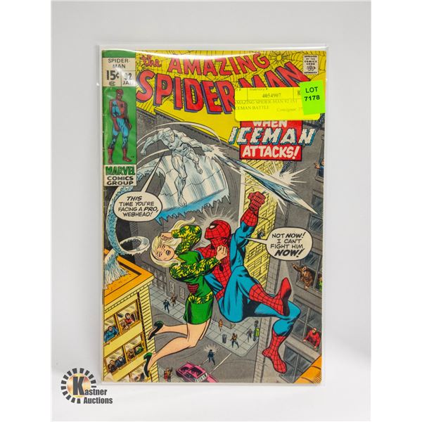 AMAZING SPIDER-MAN 92 1ST ICEMAN BATTLE