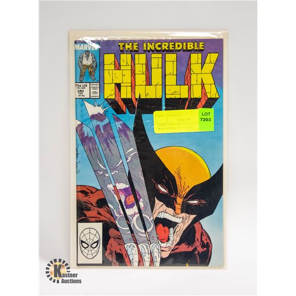 INCREDIBLE HULK 340 ICONIC WOLVERINE COVER ART
