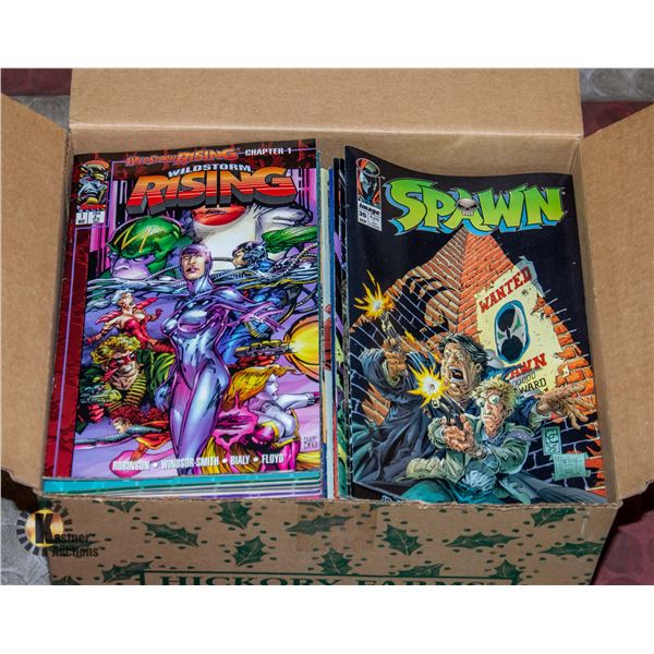 BOX FULL OF ASSTD VINTAGE SUPER HERO COMICS