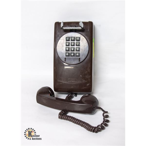 VINTAGE BROWN WALL MOUNT PHONE