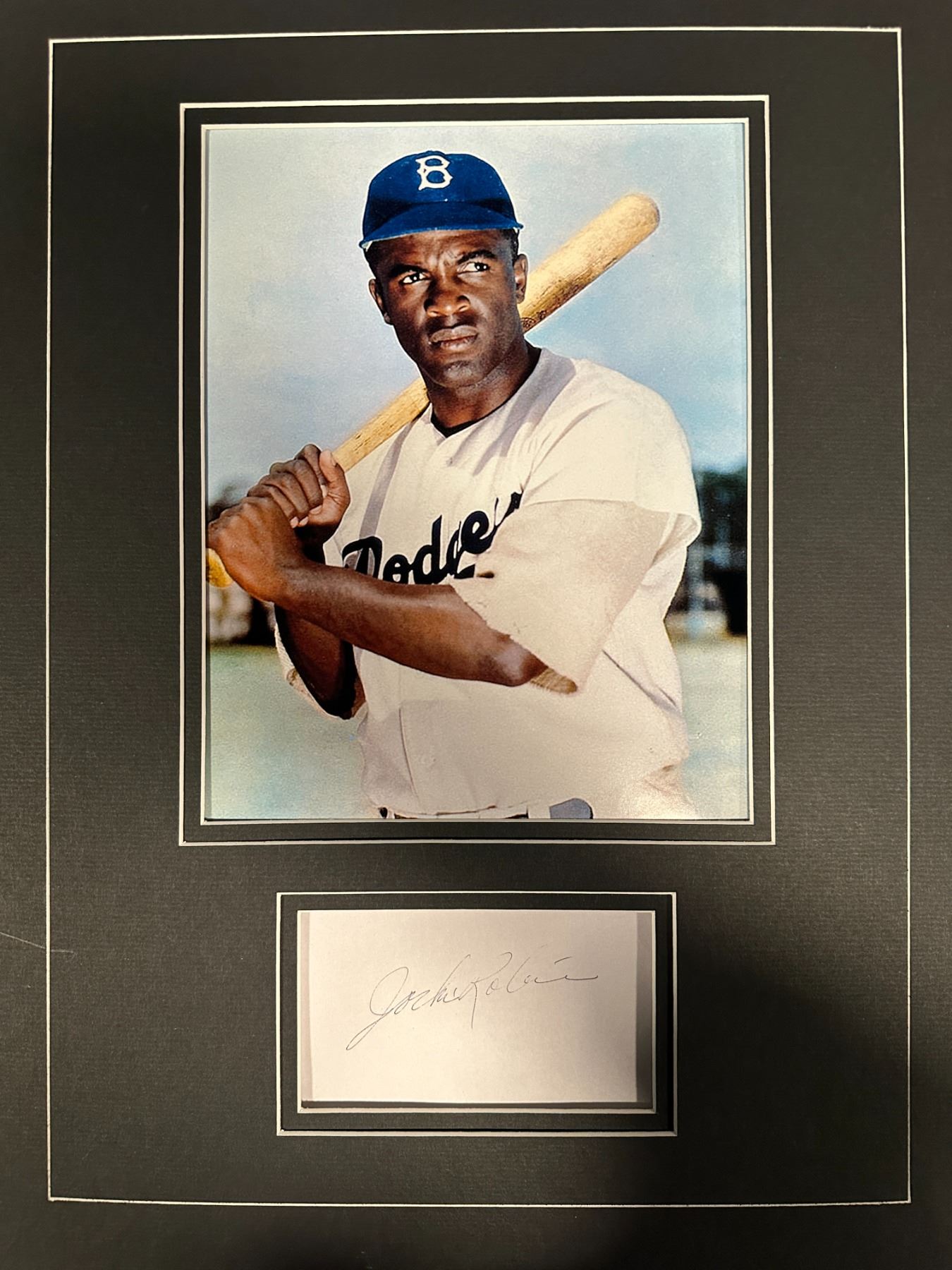 Jackie Robinson Autographed Display