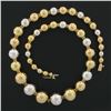 Image 4 : Vintage 18k Rose White Yellow Gold Graduated Round Ball Bead 6.0-14.3mm Necklace