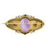 Image 3 : Antique Victorian 18k Gold 13.50 ctw Oval Amethyst w/ Hand Engraved Brooch Pin